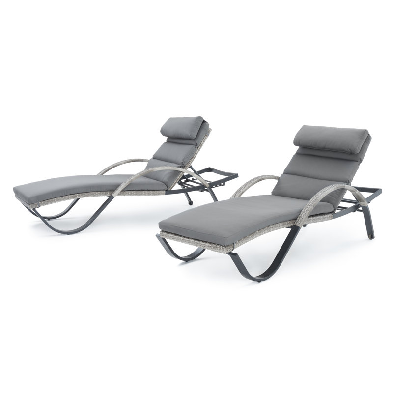 Cannes Outdoor Chaise Lounge, Charcoal Grey Sunbrella®