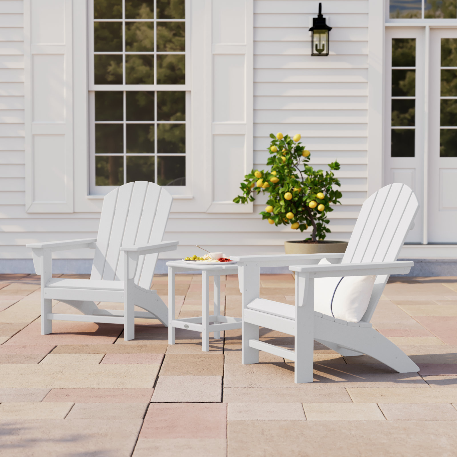 POLYWOOD® Nautical 2-Person Patio Seating Group, White