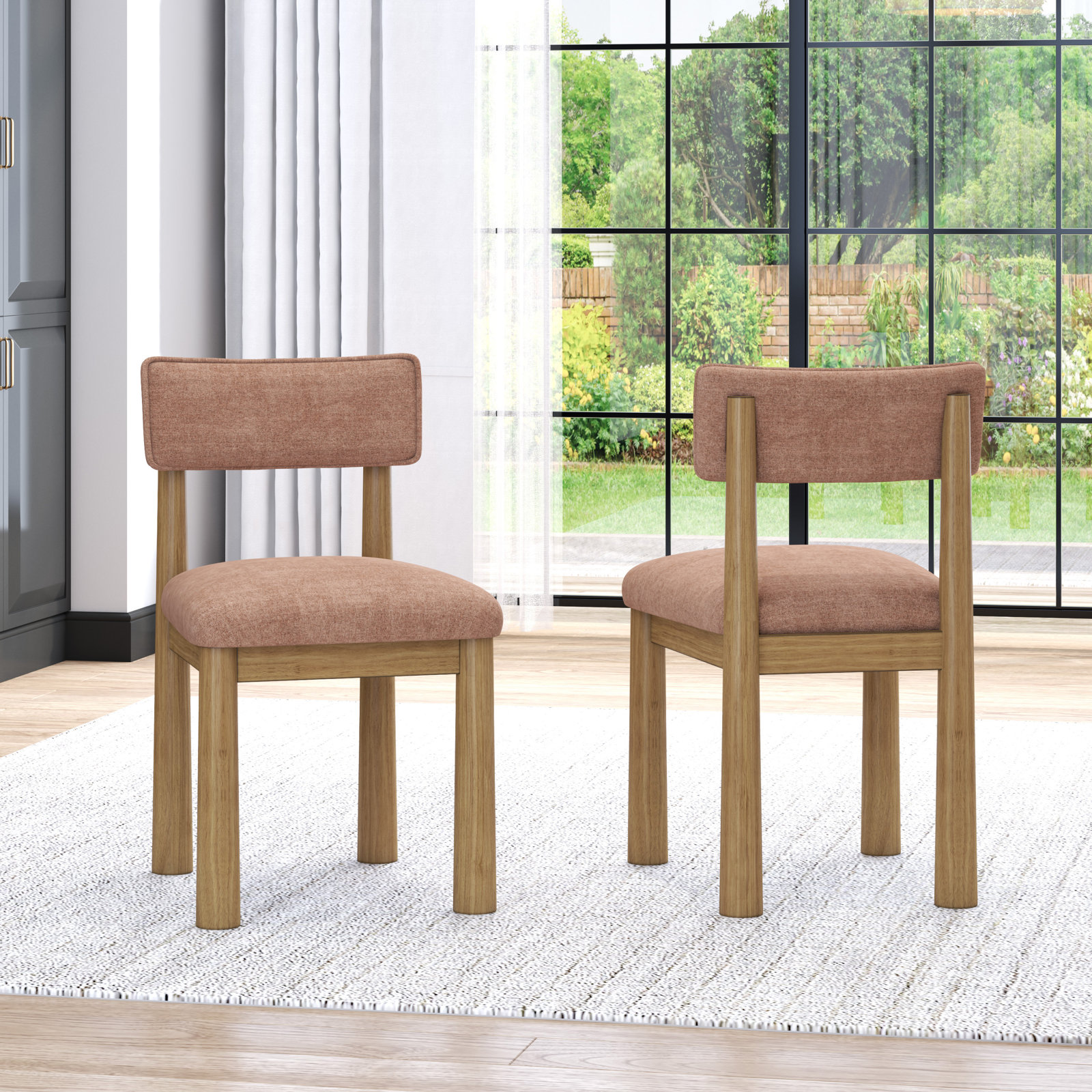 Mira Dining Chair, Oak Frame/Clay Upholstery