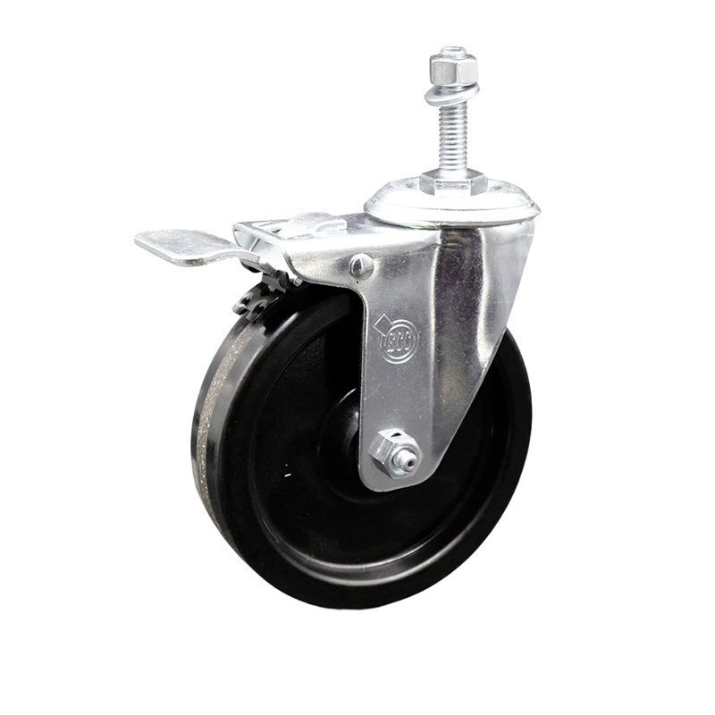 Swivel 3/8 Inch Threaded Stem Caster with Total Lock Brake SCC