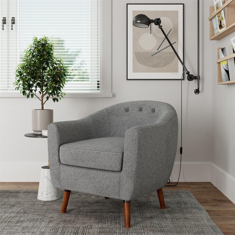Jacky Upholstered Armchair, Grey 