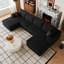 Canapé d'angle Cloud 135 avec pouf, canapé moderne et minimaliste en forme de U-439228852-439228850-439228849