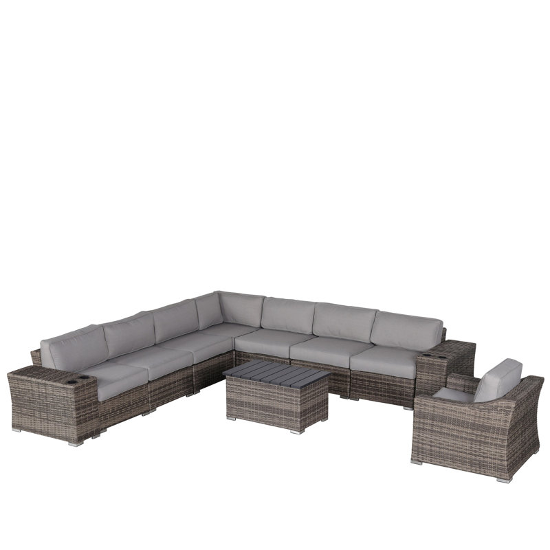 Ensemble de conversation pour 7 personnes avec coussins Somerset