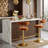 Modern Velvet Upholstered Swivel Adjustable Bar Stools with Gold Chrome Base-129021709