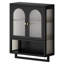 Armoire murale avec portes cannelées en verre, tablette réglable et porte-serviettes pour la salle de bain et la cuisine-1583331045