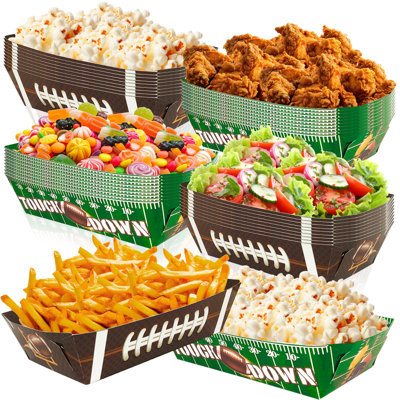 Football Party Paper Tray,36 Pcs Football Food Trays Set