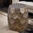 Modern Contemporary Aluminum Material 21" Height End Table, Side Table With Glossy Diamond-Patterned Base