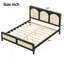 Lit plateforme en bois avec tête et pied de lit en rotin-1362977599-1362977593