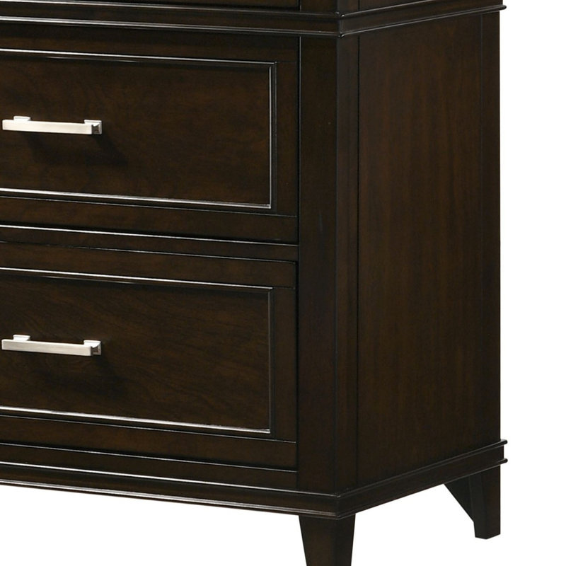 Commode 6 tiroirs (miroir non inclus) (Commode), Acajou