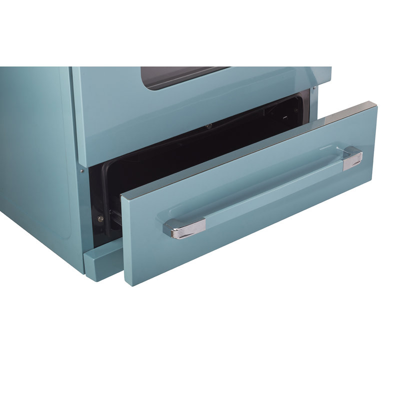 Classic Retro 30" 4 burner 3.9 cu. ft. Freestanding Gas Range with Convection Oven, Ocean Mist Turquoise
