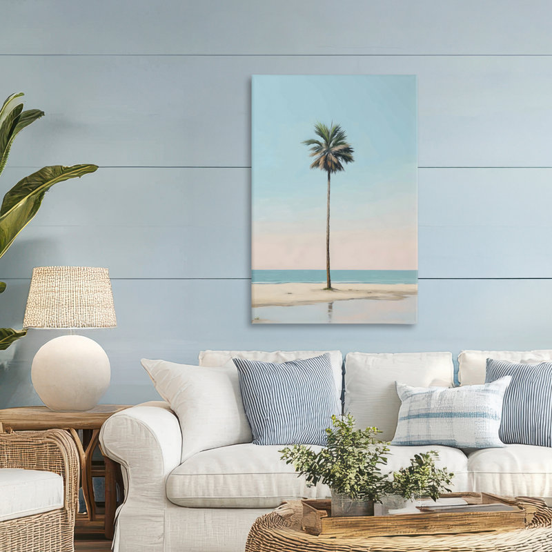 Toile de palmier solitaire à marée haute, design par LSR Design Studio, H 45 po x l 30 po