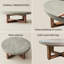 Table basse en bois massif avec finition aspect béton