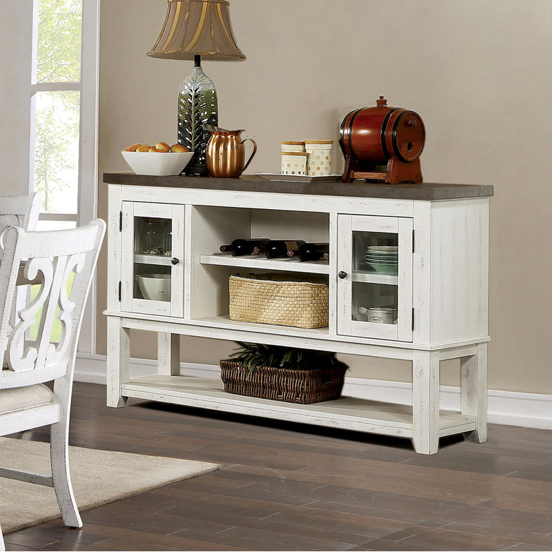 Zuria 60'' Sideboard, White/Gray