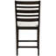 Chaise de salle à manger à hauteur de comptoir foncée classique de 2 personnes, siège rembourré beige texturé doux, capacité de 250 lb avec finition,