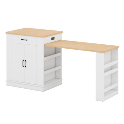 Multifunctional Extendable Island Console With Storage And Versatile Dining Options