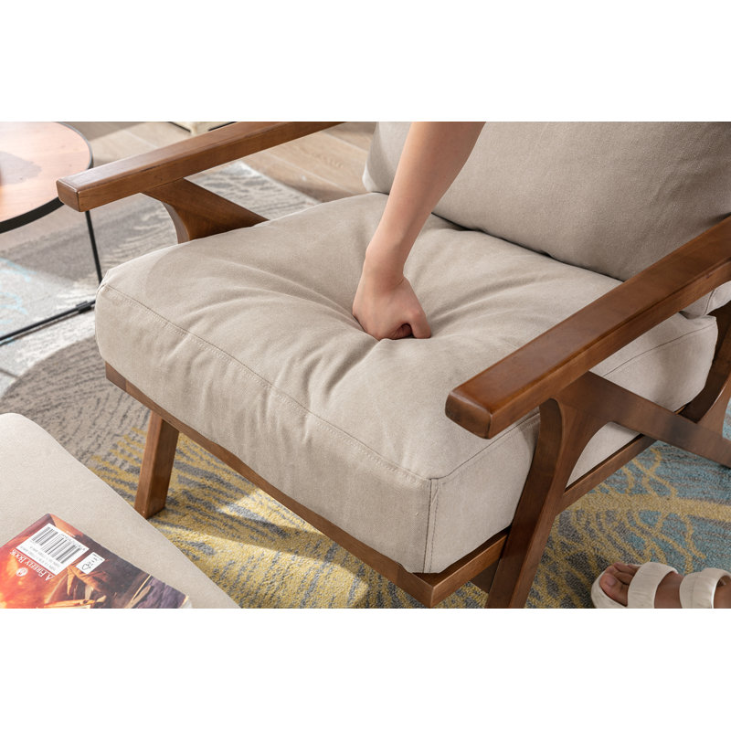 Fauteuil avec repose-pieds l 25 po Juntier, Beige
