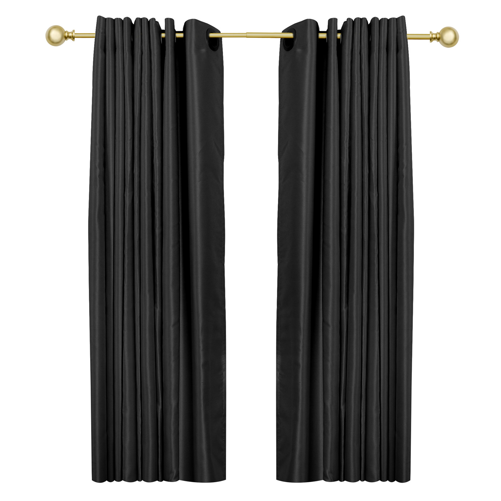 Adjustable Metal Single Curtain Rod, 28" - 48", Gold