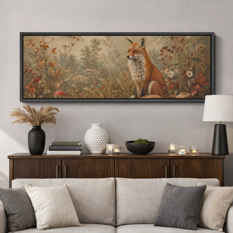 Rustic Fox Forest, H 20 po x l 60 po x P 1,5 po, Noir