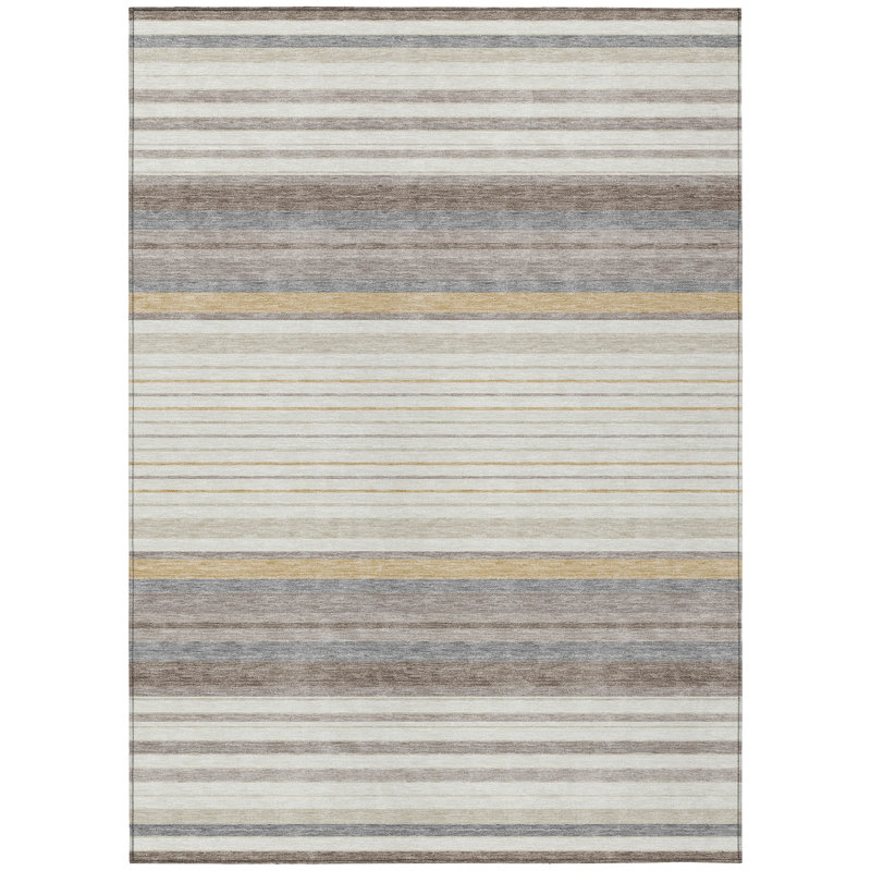 Machine Washable Indoor/Outdoor Drennen ACN2330 Stripes Rug, Rectangle 8' x 10'