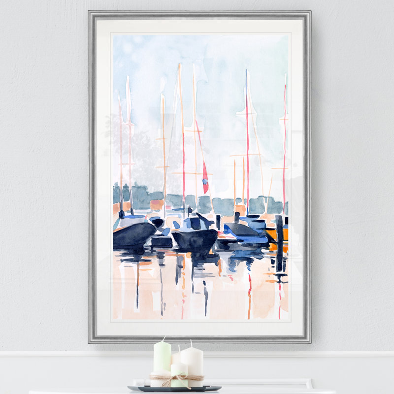«Watercolor Boat Club II» par Emma Scarvey - reproduction d'art sur toile, H 48 po x l 36 po x P 1 po, Toile tendue