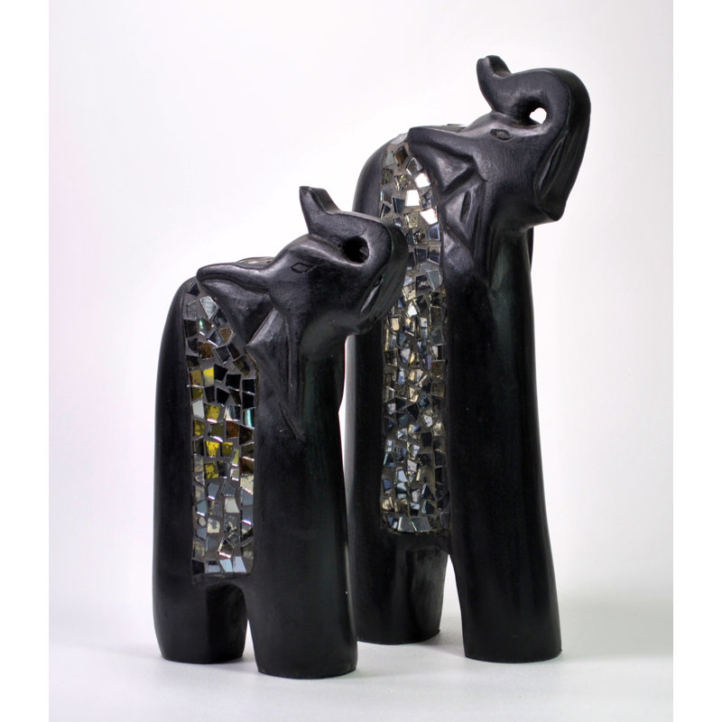 Elephant Mosaic Pair