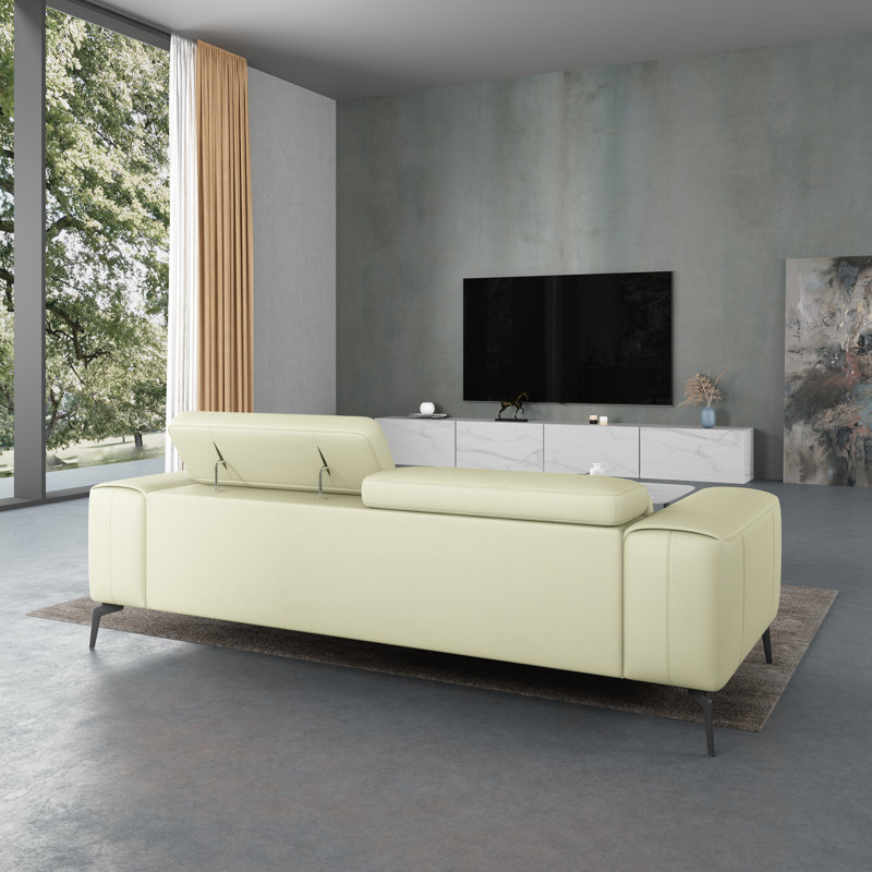 Cavour Sofa, White Genuine Leather