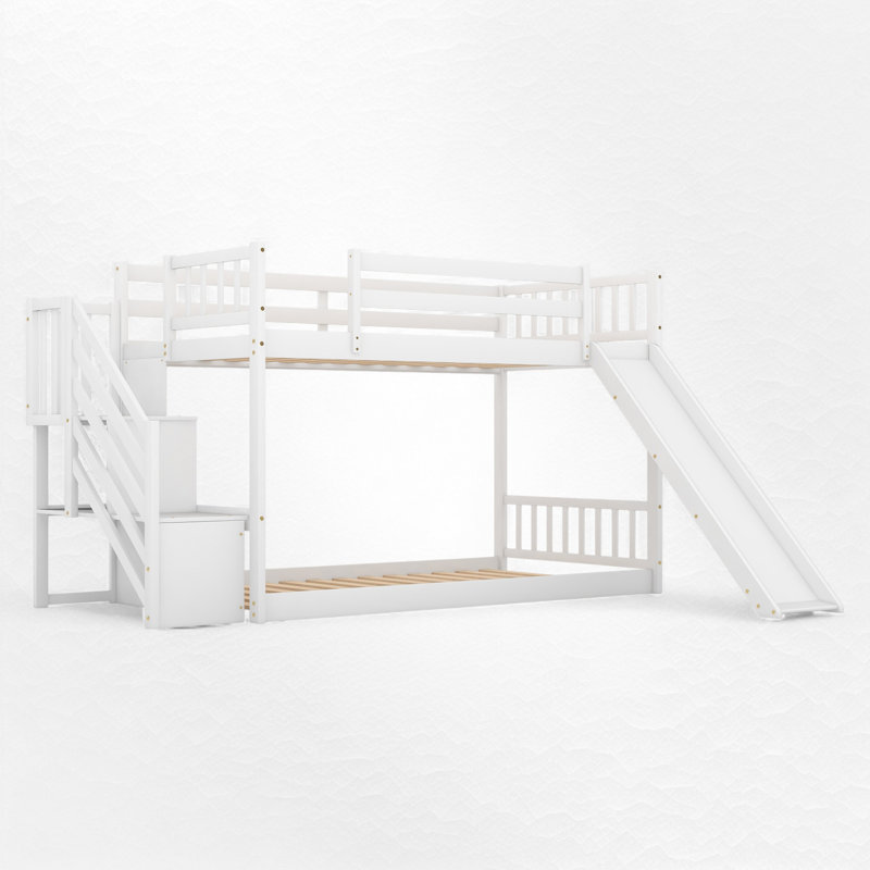 Matelles Kids Twin Over Twin Bunk Bed, White