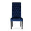 Ensemble de 2 chaises de salle à manger Marie, bouleau, velours bleu marine à haut dossier