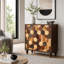 Buffet Honeycomb, armoire d'appoint moderne avec fabrication en bois durable et rangement polyvalent-133341316