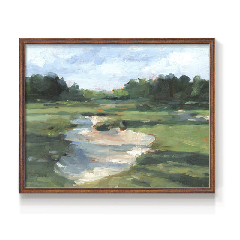 Étude de terrain de golf I - Reproduction encadrée - Restickable, Noyer, H 22 po x l 28 po