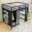 Lit mezzanine double avec bureau intégré, garde-robe, tablettes, rideaux et éclairage RVB contrôlé par l'application-1346865752