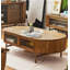 Table basse vintage ovale en bois massif