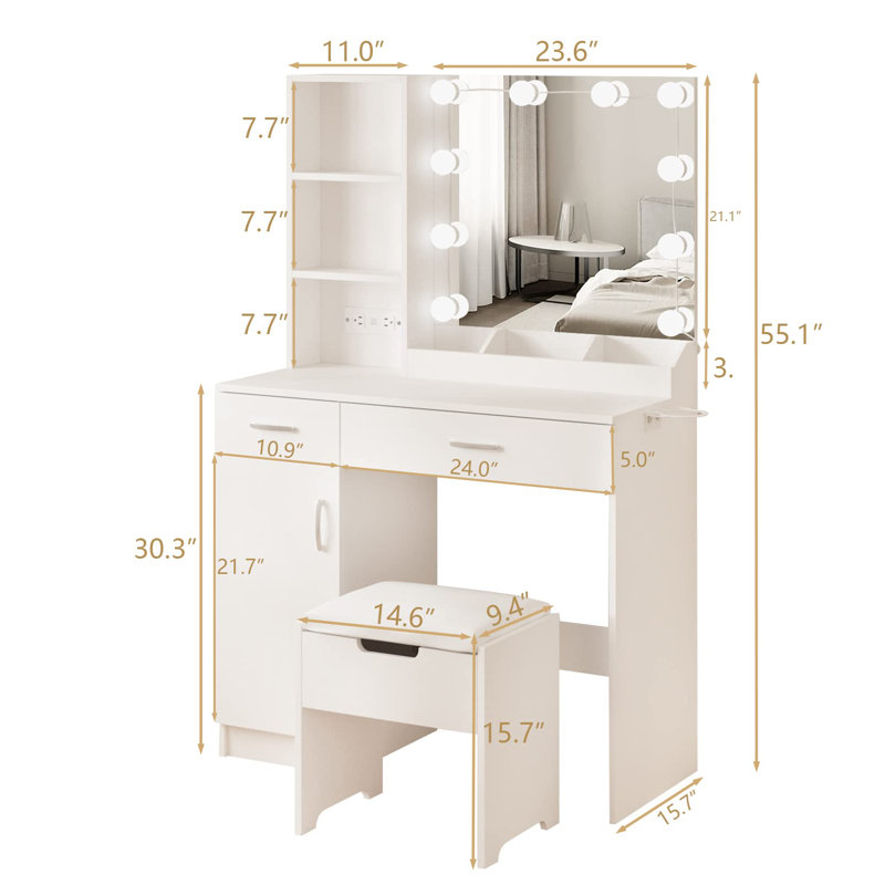 Eirinn Vanity, White