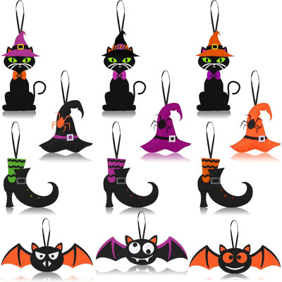 12-piece Halloween Felt Hanging Ornaments