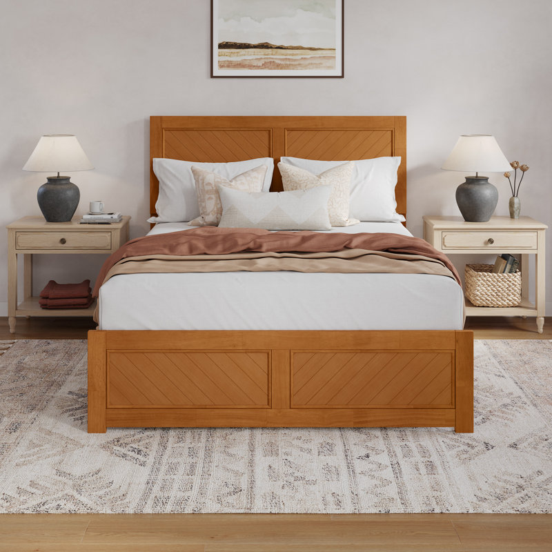 Base de lit Jeilynn, Grand, Caramel clair