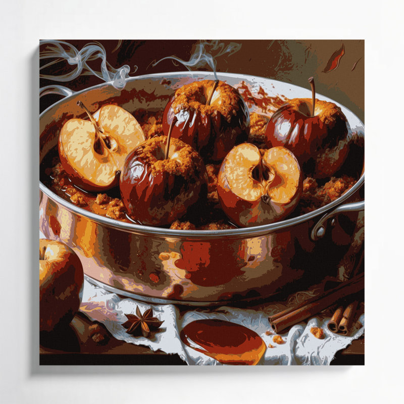 Art mural sur toile, "Desserts Baked pommes", H 8 po x l 8 po
