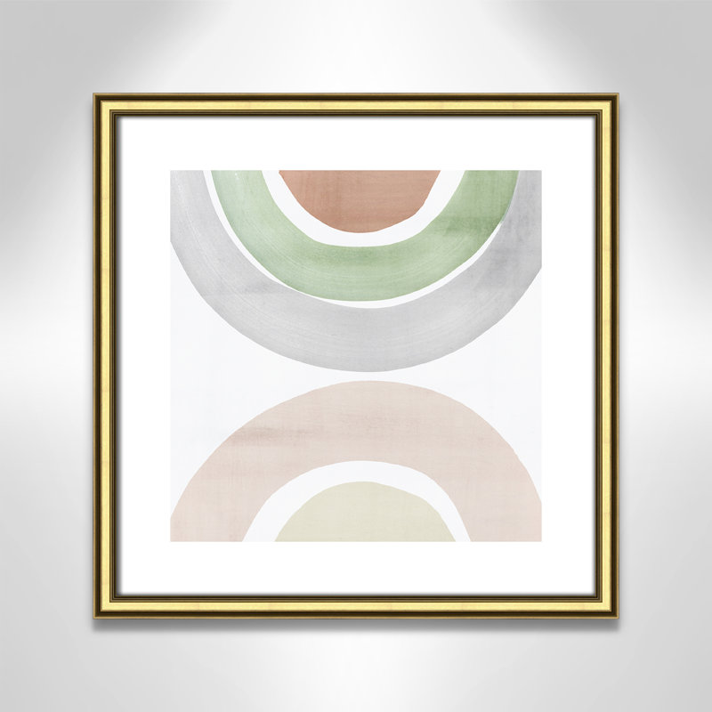 Caline Bend of Colours II par Isabelle Z - reproduction d'art, Blanc, Papier encadré doré