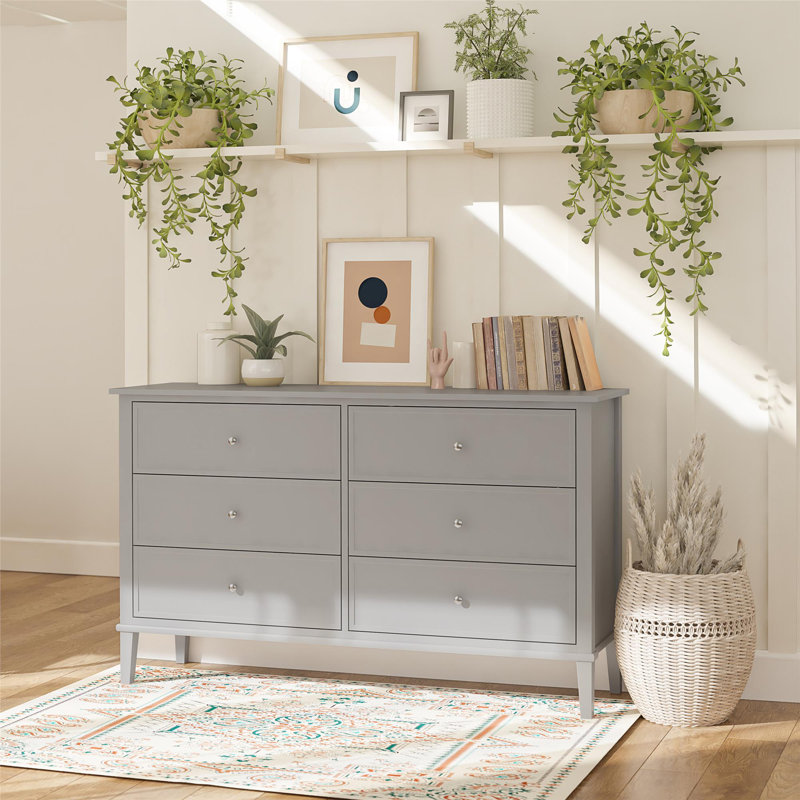 Commode 6 tiroirs, Gris
