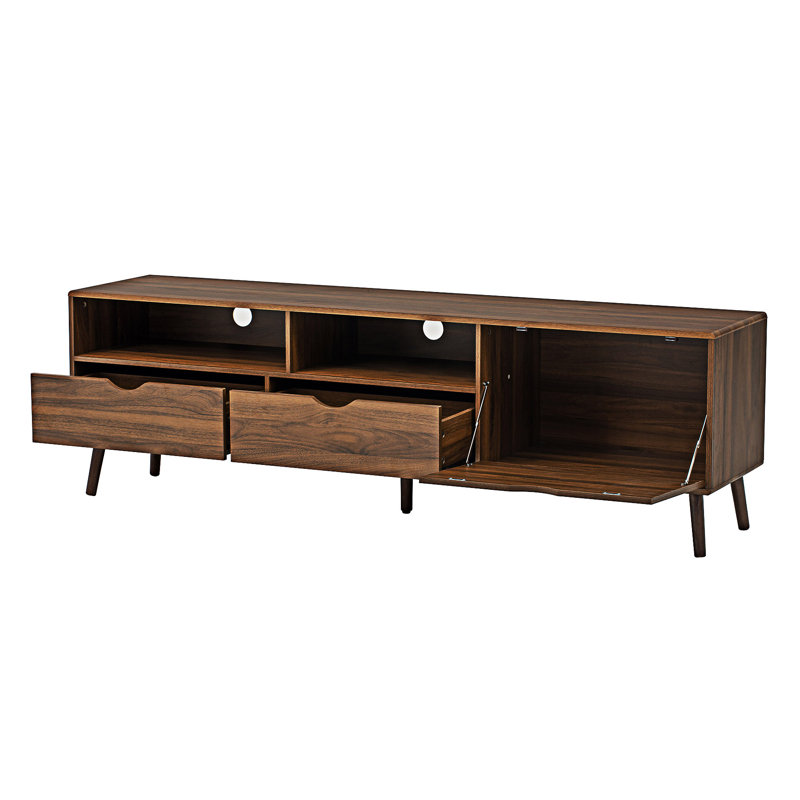 Meuble télé avec console multimédia et espace de rangement