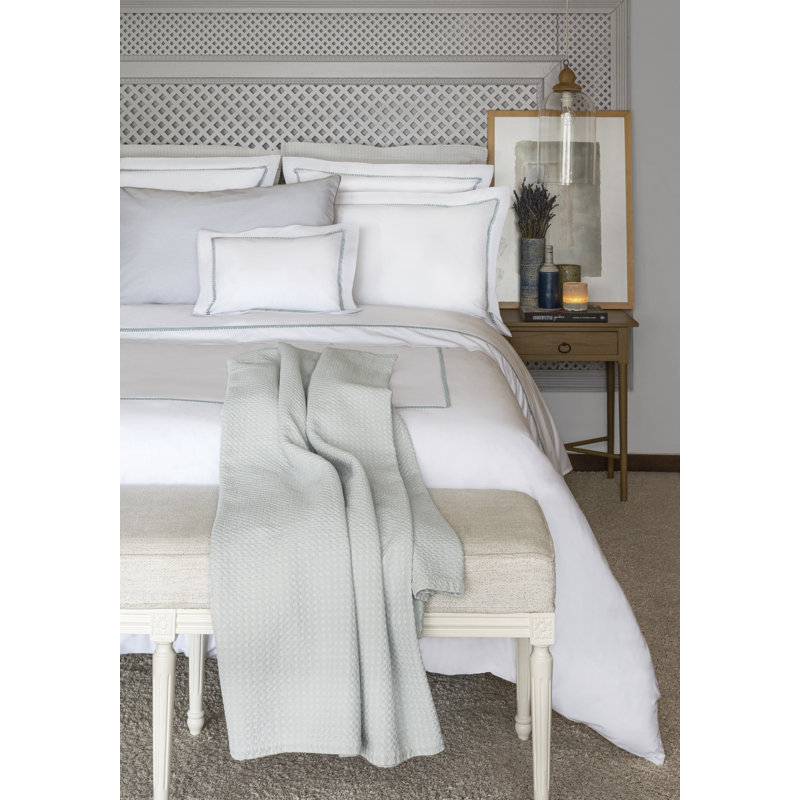 Bitsy Dots_Duvet Cover, Twin Duvet Cover, White/Aqua
