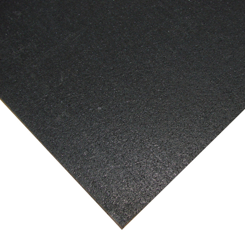 Rouleau de caoutchouc recyclé écorce d'éléphant, L 156 po x l 48 po, Noir