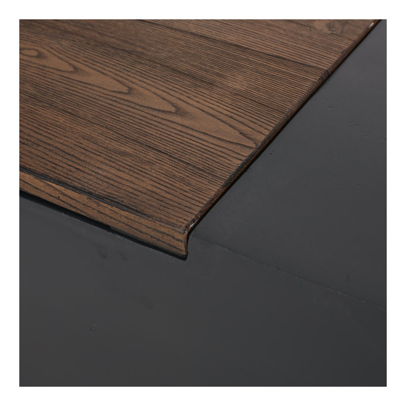 Outdoor 50,000 BTU Lightweight Concrete Rectangular Fire Pit Table with Storage, Dark Gray and Natural Brown  (Tank Cover not Included)