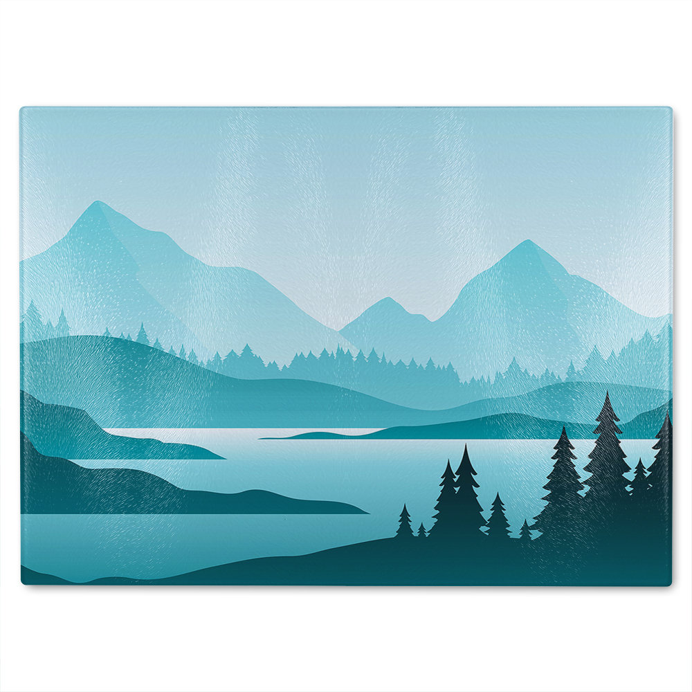 Abstract mountain landscape Designer Glass Chopping Board
