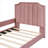 Pink finish classic style twin size upholstered daybed frame, velvet upholstery with classic striped headboard