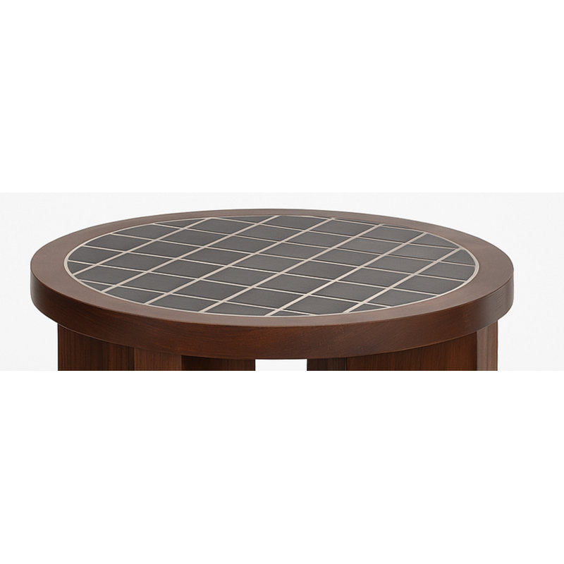 Table d'appoint en bois d'acacia et carrelage
