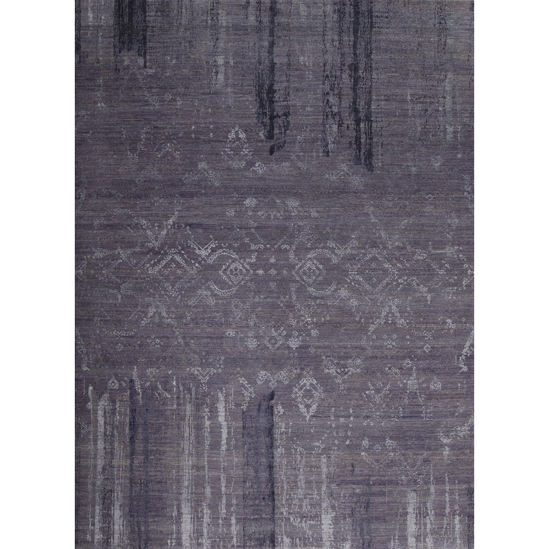 Avant-Garde Hand Knotted Area Rug in Purple