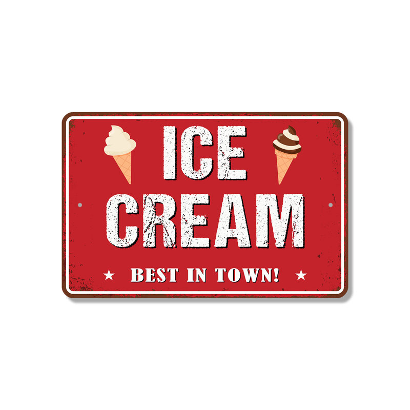 Plaque en plastique 8 po x 12 po Ice Cream Street