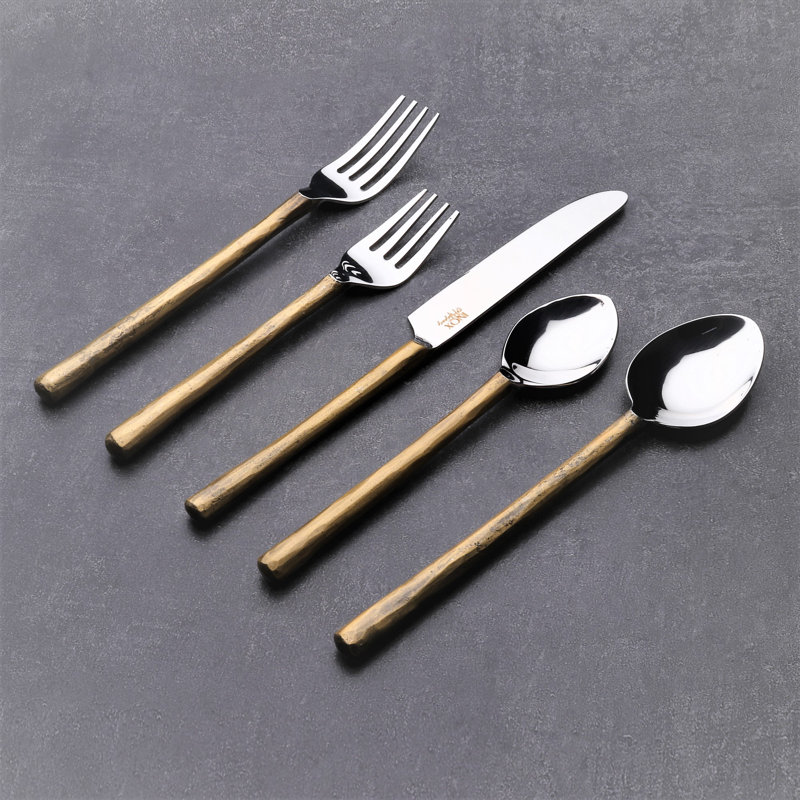 INOX Artisans Camelia Stainless Steel Flatware Set