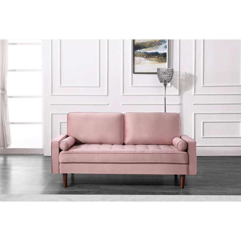 Hazen 69.6'' Velvet Loveseat, Tea Rose, 69.6" W