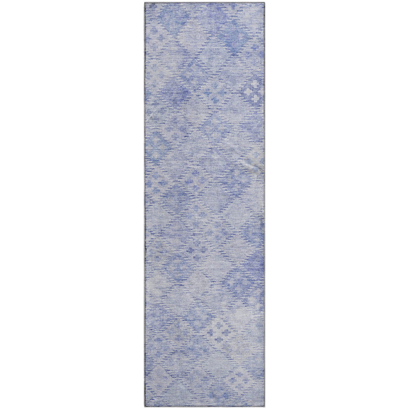 Premium Machine Washable Jamil AMF1081 Geometric Rug, Runner 2'3" x 7'6"
